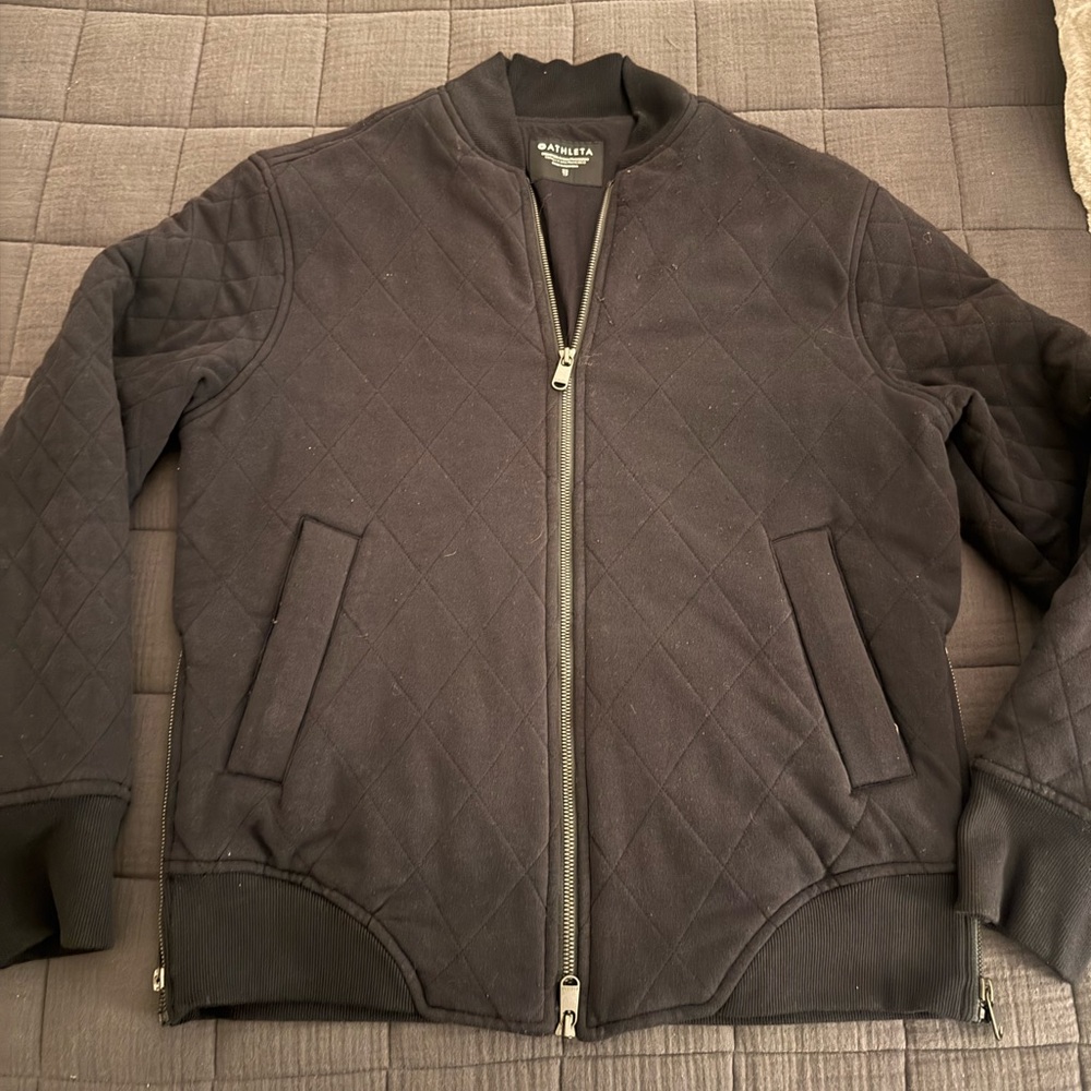 Athleta Women’s black Quilted Bomber Jacket
